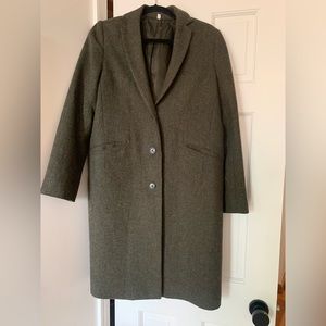 Muji Reclaimed Wool Duster Coat Green Women’s Small
